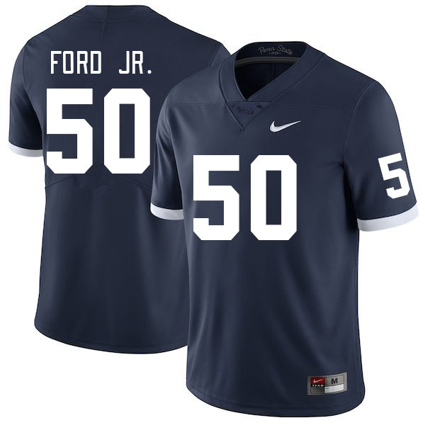 Men #50 Alonzo Ford Jr. Penn State Nittany Lions College Football Jerseys Stitched Sale-Retro - Click Image to Close